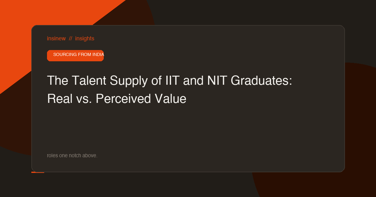 The Talent Supply of IIT and NIT Graduates: Real vs. Perceived Value